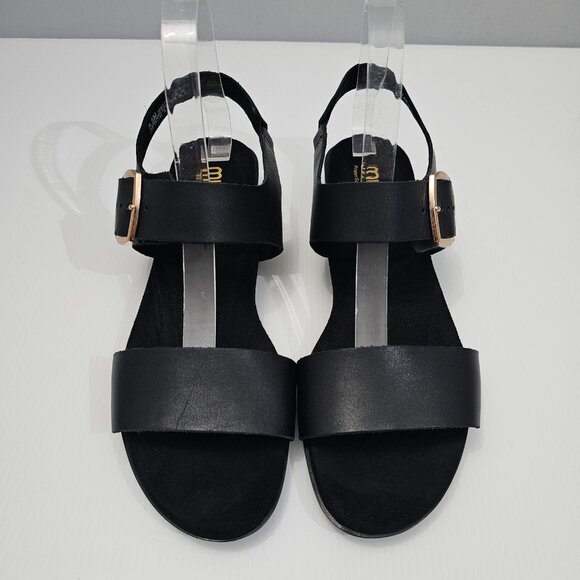 Munro Cleo Sandal Open Toe Buckle Black Leather Womens Size 9.5 - Picture 4 of 13